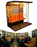 NYC Subway Train Lamp with 3 Interchangeable Posters, Realistic New York City Subway Car Model Night Light, Industrial Retro Table Lamp,Iconic Souvenir Gift for Railfans,New Yorkers Office Decor (1)