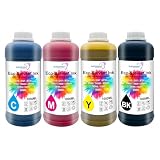 Eco Solvent Ink Refill Kit (C/M/Y/K) 1000ML for Roland Mimaki Mutoh Wide Format Printers Use with DX4 DX5 DX7 i...