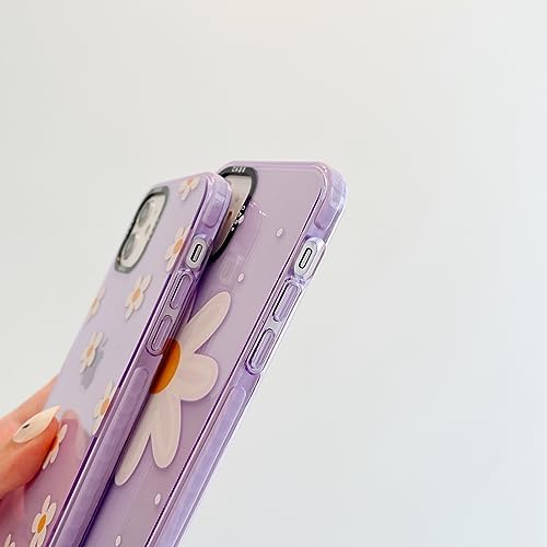 LOLAGIGI for iPhone 15 Plus Case for Women, Purple Cute Daisy Hamomile Flowers Print Girly Design Kawaii Aesthetic Cartoon Pattern for Girls Teens Soft TPU Case Cover for iPhone 15 Plus (6.7") — view 5