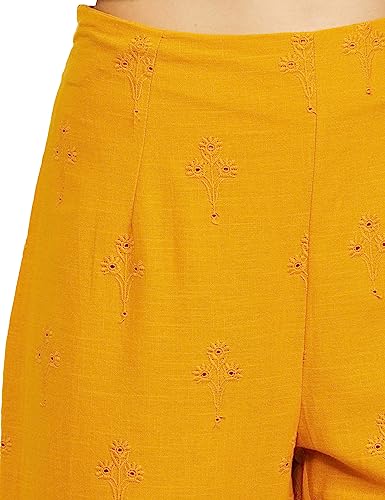 Image of BIBA Women Cotton Regular Embroidered Pants