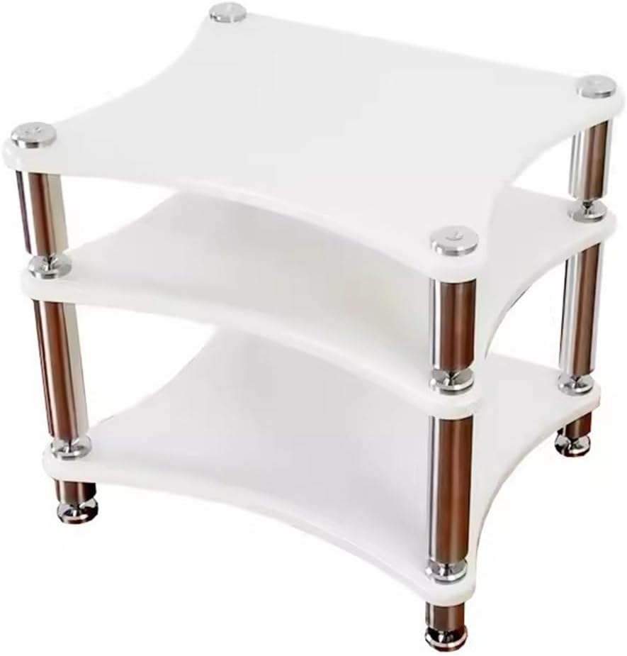 Speaker Stand,3-Tier HiFi Rack, Multifunctional Amplifier & TV Stand, Speaker Shelf for AV Equipment, Turntable, Sky Box, Printer Storage (60 x 78 cm)