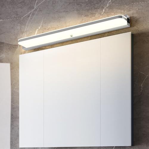 Aplique de pared LED con sensor para espejo de baño en color plata neutra 52cm 5