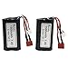 Blomiky 2 Pack 7.4V 1500mAh 15C Li-ion Rechargeable Battery with T Plug Connector and USB Cable for 9155 and 9156 1:12 Scale High Speed RC Truck 9156 Battery 2