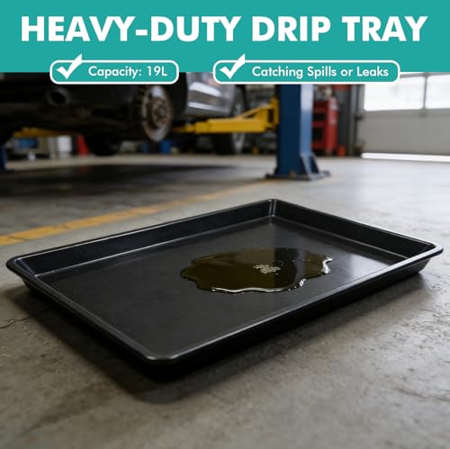 extra große Auto-Ölauffangwanne, 90 x 60 x 4 cm, Ölauffangschale für unter dem Auto, Auffangwanne, Ölauffangwanne Große Ölauffangbehälter Kunststoffwanne Plastikwanne Mehrzweckwanne (3, 90*60*4cm)