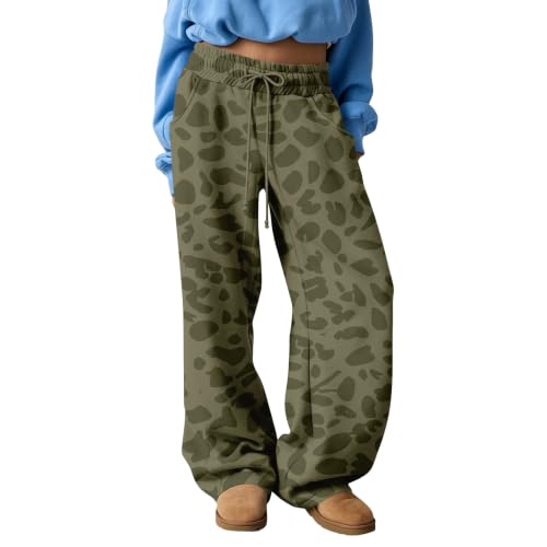 Leopard Print Pants for Women Casual 2026 Lounge Leopard Printd Sweat Pants | Leopard Gym Pants Side Pockets, Elastic Waist, Y2K, Vintage Lounging Animal Print, Barrel Pants Fall Cute Outfits - image 1
