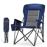 High Back Oversized Camping Chairs for Adults Support 500LBS Blue