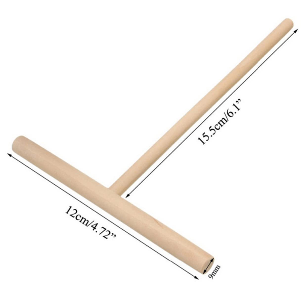 BEBEMOKO Wooden Pancake Spatula Spurdle Pancake Batter Dispenser Baking Tools Wood Crepe Spreader Dough Distributor