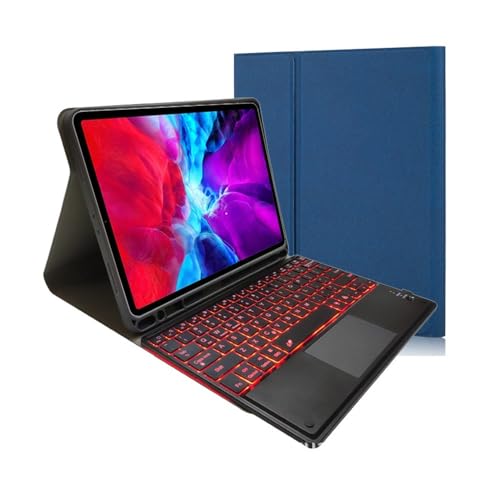 Étui de Protection for Clavier QWERTY iPad Air 13 Pouces 2024 Fente for Stylo Bleu