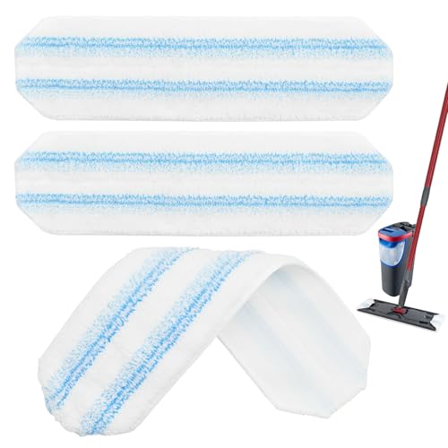 Mop Replacement Pads Compatible with Vileda H2prO Flat Mop System, 3 Pack Microfiber Mop Pads for H2pro Flat Mop, Washable and Reusable Mop Head Refills, Safe on Hard Floors by Aiyiried - Used condition - CA$7.76