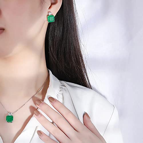 Bijoux mariage émeraude et collier argent sterling pour femme - 6