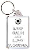 Keep Calm and Love Swansea - Double Sided Large Keyring Football/FC Themed Gift/Souvenir/Present/Name Tag