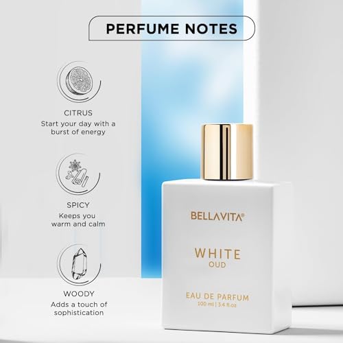 BellaVita Luxury White Oud Unisex Perfume for Women & Men (3.48 fl.oz) | Unisex Cologne Fragrance | Long-Lasting Luxury Oud Perfume Oil | Arabian Parfum for Women & Men | Vegan & Cruelty Free