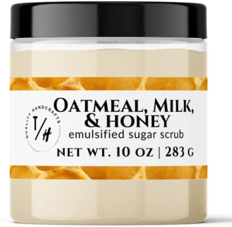 Toliver's Handmade Emulsified Sugar Scrub - No Slippery Tub (Oatmeal, Milk, & Honey)