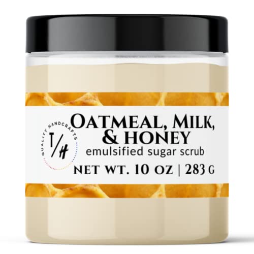 Toliver's Handmade Emulsified Sugar Scrub - No Slippery Tub (Oatmeal, Milk, & Honey) #TOP2