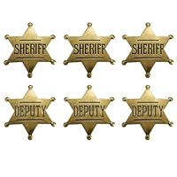 6 PCS Sheriff Badge Set for Western Reenactments, Sheriff Badge, Police Themed Parties, Costume Accessories, Collectible Badges