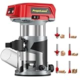 Cordless Router for Milwaukee 18V Battery, 6-Speed Router with 6pcs 1/4" Shank Router Bits, Trimmer Tools for Woodworking, Brushless Motor, 30000 RPM(Battery Not Included)