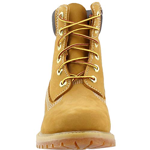 Timberland 6 in Premium Waterproof (Wide Fit), Bottes & Bottines Classiques Femme, Jaune (Wheat Nubuck), 38 EU