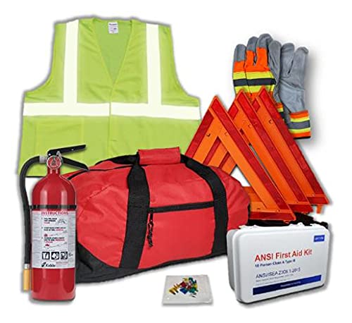 image for Safety and Trauma Supplies Hi-Viz All-in-One DOT OSHA Compliant Kit wi