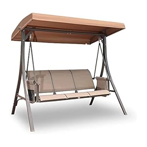 GOLDSUN Robuste 3-Personen Verandaschaukel mit Aufbewahrungstasche