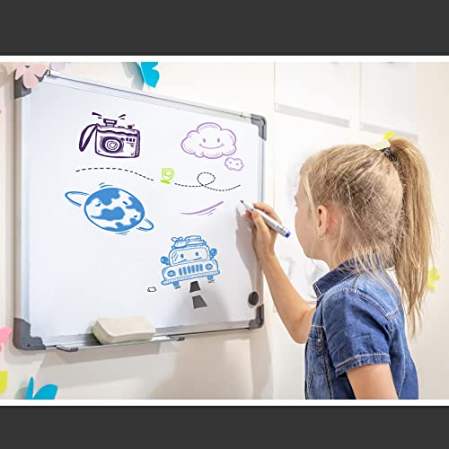 3 Pack Dry Erase Boards, Magnetic Dry Erase White Board Sliver Aluminum Framed Whiteboard Message Presentation Board White Board Bulk Wall Mounted Board For School Office And Home (Assorted Size) #TOP6