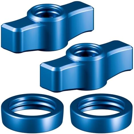 Tackform DURALOCK Billet Aluminum Anodized Knob and Ring Accent Kit - ONLY Compatible DuraLock 20 Series Arms | 2 Knobs & 2 Rings Included | Blue