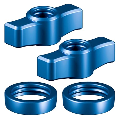 Tackform DURALOCK Billet Aluminum Anodized Knob and Ring Accent Kit - ONLY Compatible DuraLock 20 Series Arms | 2 Knobs & 2 Rings Included | Blue