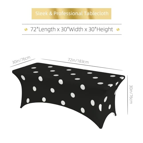 Nappe de table extensible EdWal à pois pour éliminer les plis sur vos buffets de mariage