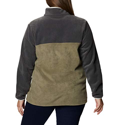 Image of Columbia Womens Benton Springs Half Snap II Pull Over Fleece Jacket, Dark Stone /Canoe /Vintage Blue, 3X
