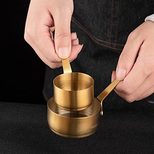 1-Piece Stainless Steel Butter Warmer/Small Saucepan Dishwasher Safe, Coffee Warmer And Butter Melting Pot, Stainless Steel,Gold,Small #TOP2