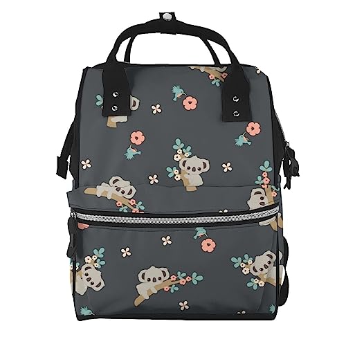 Sac à dos koala floral pour ordinateur portable et cours - Multicolore