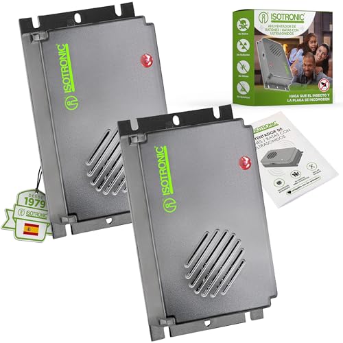 ISOTRONIC Repelente Ultrasónico de Plagas Ahuyentador de Ratas y Ratones Antiplagas (2)