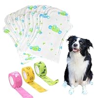 Disposable Dog Shoes, Rain Boots for Dogs, 20pcs Waterproof Dog Paw Socks Cover & 3pcs Adjustable Bandage, Paw Protectors for Small Medium Large Dogs for Summer Winter Snow (Blue-Green, M)