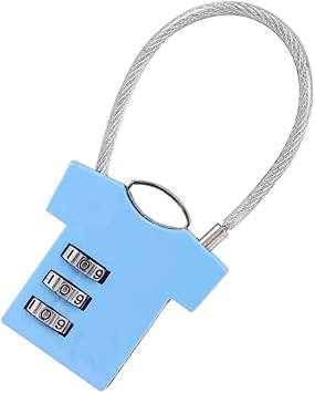 MroMax 3 Digit Combinations Padlock The Safe Cipher Lock Mini Zinc Alloy Resettable Code Lock, Blue Locks (1 Pack)