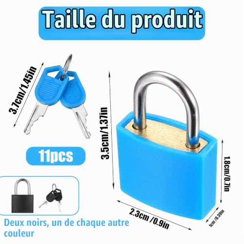 ywchoshe 11 Pcs Cadenas avec Clé pour Valise, Casier et Bagages – vue 2