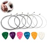 Cordes de guitare électrique, jeu de cordes de guitare filées nickel pour 9 42, avec 6 médiators inclus, pour un son exceptionnel durée de vie, pour les enregistrements en studio et les concerts