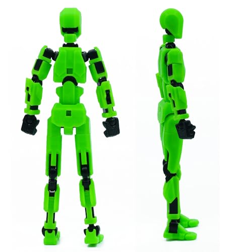 Image of Dummy 13 Action Figure Robot | Fully Articulated 3D Printed Robot Toy | 5.4-inch Collectible Figurine | Matte Finish| Unassembeled (Green-Black)
