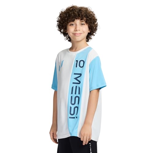 Image of Messi Boys' Lifestyle Short Sleeve Top, Loose-fit Shirt with Logo, Comfortable, All-Day Wear