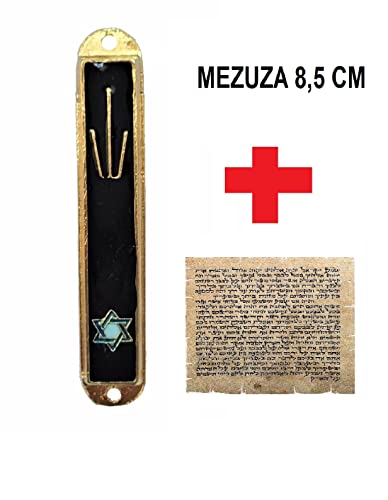 Mezuzá Judaico Colorida Preta + Pergaminho