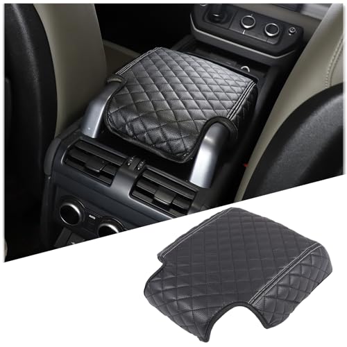 HIRUFAIT Center Console Armrest Cover Compatible with Land Rover Defender 90/110/130 2020-2023 Accessories, Comfortable Leather Armrest Box Pad Cushion Protector (A Style)