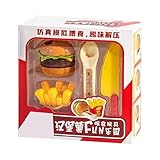 Juego Comida Rápida,Juego Educativo De Imitación Hamburguesa Papas Fritas Y Comida Falsa | Juguete De Simulación De Hamburguesa Para Niños Y Niñas En Edad Preescolar