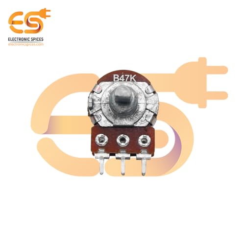 Image of Electronic Spices 47k 6Pin Dual Potentiometer Volume Pot 47K with Knob for Multiple Applications (4Pcs Each)