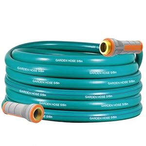 AgiiMan Garden Hose Super Flexible Water Hose, 25ft x 5/8″ Heavy Duty, Light Weight, Rubber Hose for All-Weather Outdoor