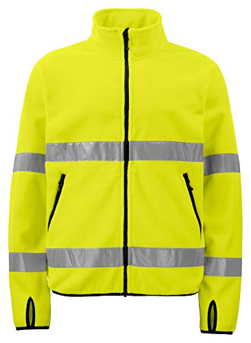 Polaire haute visibilité homme jaune et noir taille XS pour la sécurité