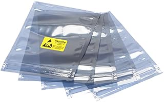 sourcing map Anti Static Bags Shielding Bag 50pcs 4x6inch(10x15cm) Resealable with Labels for Hard Drive HDD SSD