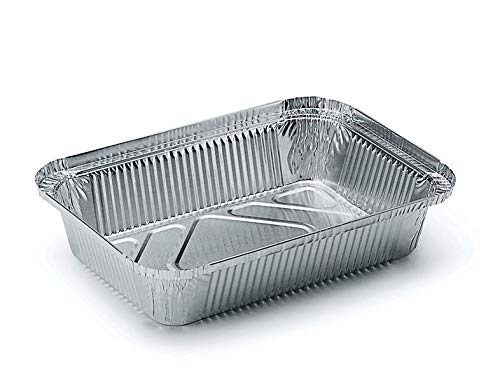 Aluschalen Grill eckig mit Deckel ohne Deckel Grillschale Aluminium Schale Tropfschale Menüschalen Einwegschale Fettauffangschale 850ml 21x14cm, Wunsch:Schale mit Deckel, Stück:100 Stück Cover