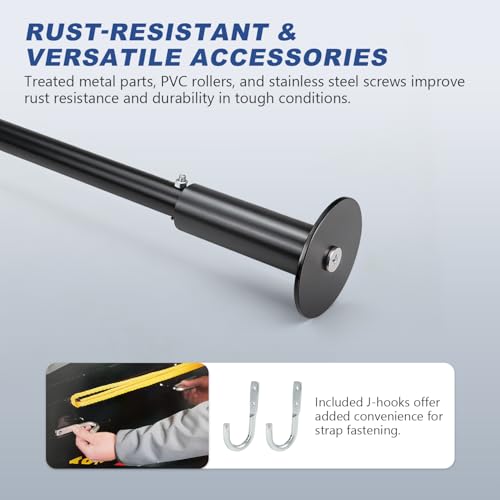 HUAALIUCHE Heavy Duty Dump Trailer Tarp Retention Bar Set with Screws & Hex Key, 79"-114" Adjustable High-Strength Metal Rear Anti-Sail Bar Kit, Durable Tarp System Accessory (No Tarp Included) 1 pack by HUAALIUCHE - Image 4