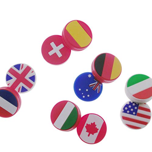 Amortecedor de silicone durável Besportble, 4 peças de amortecedores de tênis com bandeira de tênis