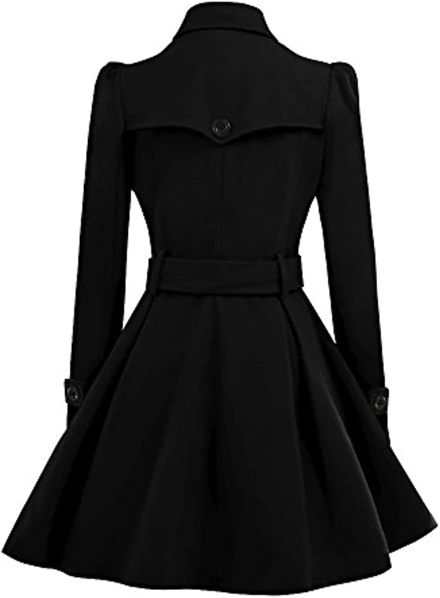 A-Line Wool Coat with Belt and Tailored Shoulders