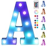 Foaky Colorful LED Letter Lights with Remote, Light Up Letters Sign for Night Light Wedding/Birthday