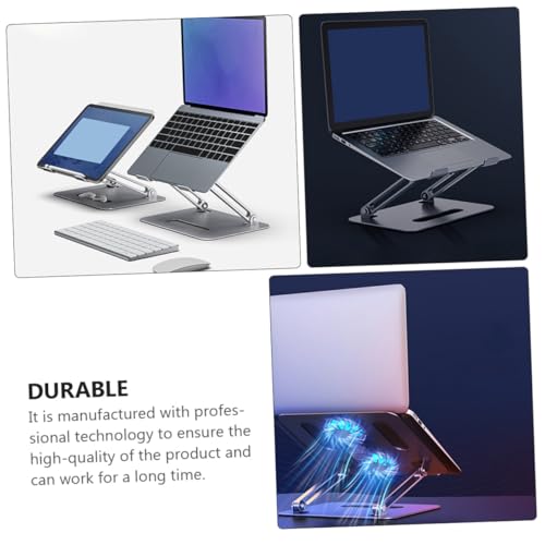 Base ajustable para laptop de aleación de aluminio con doble ventilador miniatura 7